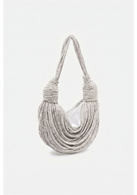 tome Borsa hobo argento intrecciata con pietre TWENTY FOURHAITCH | BAG00070ARGENTO